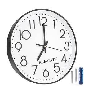 Orologio da Parete Analogico al Quarzo Silenzioso, Stile Minimalista con Motivo Vegetale, in Resina Plastica, Personalizzabile per Decorazione Casa - Product Image 1