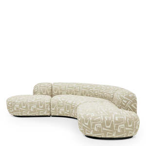 Juego de Sofás Seccionales Gris Claro Bjrn L Davenport de Alta Calidad, en Cuero Genuino y Tela, para Sala de Estar en Casa o Apartamento - Product Image 4