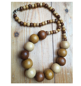 สร้อยคอลูกปัดไม้อะคาเซีย & Mala สำหรับการทำเครื่องประดับและงานฝีมือดีไซน์เนอร์แฟชั่นสร้อยคอไม้ราคาไม่แพง - Product Image 2
