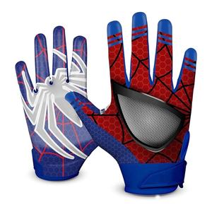 2025 Gants récepteurs de football américain personnalisés en cuir respirant et latex avec design personnalisé et poignées - Product Image 3