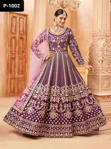 Latest Women Wear Fancy Anarkali Heavy Net Gowns with Chain Work Indian Wedding Wear Heavy Traditional Wear Salwar Kameez Suit - Product Image 4