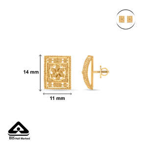 Boucles d'oreilles clous en or 18 carats Suvarna Grace pour femmes - Or rose, blanc et jaune, bijoux classiques et tendance pour les fêtes - Product Image 6
