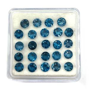 Topaze bleue de Londres naturelle ronde taille brillante 4 MM à facettes cristal de haute qualité pierre précieuse forme de coeur 9mm taille pour la fabrication de bijoux - Product Image 5