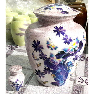 Urna funeraria con diseño de pájaro volador, urna de adulto monarca de Metal con acabado azul para cenizas humanas, urna de imagen de proveedor funerario - Product Image 6