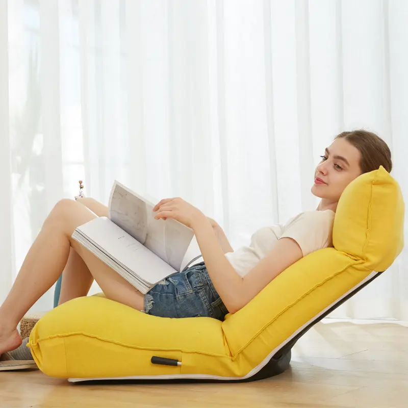 adjustable backrest folding sleeper chair lazy bean bag sofa floor chair