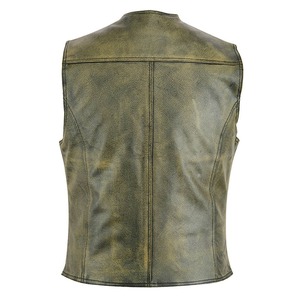 Chaleco de cuero de vaca de nuevo diseño nueva moda transpirable hecho a medida cuero Real de talla grande 2025 Chaleco de cuero para hombre - Product Image 6