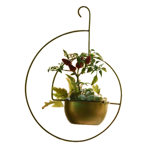 Manufacturer Golden <b>Hanging</b> Flower Pot and <b>Planter</b> Home Garden <b>Indoor</b> Outdoor Decoration Luxury Round Shaped Metal <b>Planter</b> - Product Image 3