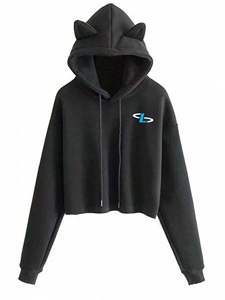 2025 Custom Made Women's Winter <b>Crop</b> <b>Top</b> Hoodies Streetwear Style with Front Logo Hooded Collar - Product Image 3