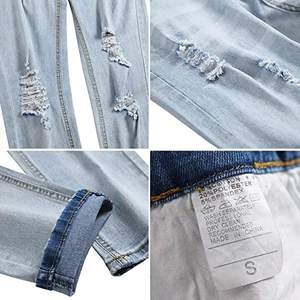 Pantalones Vaqueros Ajustados de Mezclilla para Hombre, Estilo Desgastado, Rectos, Ajustados, Transpirables, Elásticos, a la Moda, para Hombre - Product Image 3