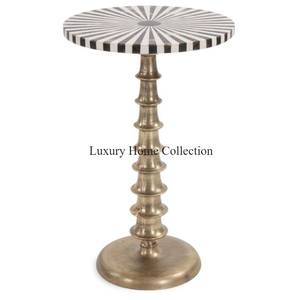 Textura brillante superior de madera de forma ovalada hecha a medida con soporte de color negro para mesas de café y laterales para el hogar y hoteles - Product Image 6