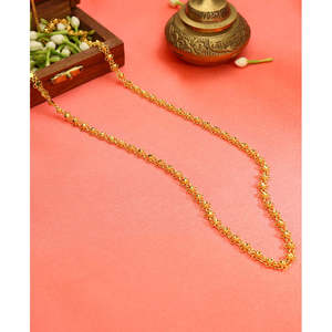สร้อยคอทองคำสีเหลือง Manikya Bor Mala สำหรับผู้หญิง-เครื่องประดับโซ่เส้นเล็ก - Product Image 3