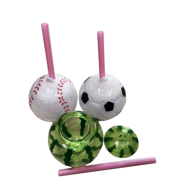 customized creative football design plastic drinking cup