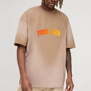 เสื้อยืดผู้ชายโอเวอร์ไซส์ผ้าฝ้าย100% ลายพิมพ์โลโก้แบบกำหนดเองคุณภาพสูงซักได้สไตล์วินเทจแบบไม่หลวม - Product Image 4