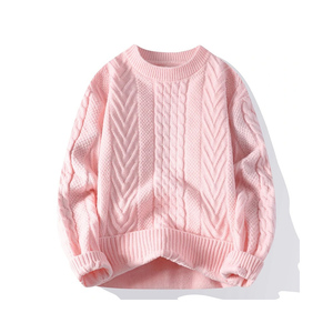 Pulls d'hiver tricotés de couleur unie pour hommes respirants et fabriqués au Pakistan avec col rond - Product Image 3