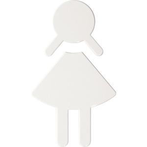 HEWI Symbol Woman 801.91.020 Polyamide <b>Sign</b> 87mm Width 150mm Height 3mm Thickness Color No. 99 for <b>Yard</b> & Lawn - Product Image 1