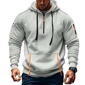 Sweat à capuche surdimensionné pour homme en coton 100% de qualité supérieure Logo personnalisé Multi-poches Couleur unie Écologique Sports S-5XL - Product Image 1