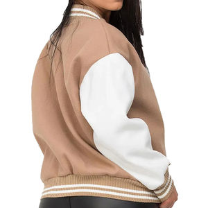 Chaqueta Universitaria de Béisbol para Mujer, Elegante, para Uso Casual, Chaqueta Universitaria Personalizada con Mangas de Cuero, Gran Venta - Product Image 1