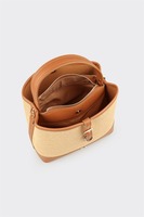 Tas Selempang Anyaman Jerami ODM Logo Kustom Tas Jinjing Musim Panas Wanita OEM Label Pribadi