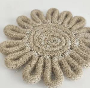 Nouveau design napperon fait main bohême rond tissé naturel jute sous-verre tapis de tasse - Product Image 4