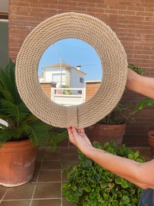 Large Rattan <strong>Mirror</strong> <strong>Frame</strong> for Stylish Wall Decor in Contemporary Homes - Product Image 3