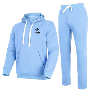 Conjunto de chándal Unisex transpirable ligero de secado rápido con capucha sólido Regular Fit para hombre 100% algodón invierno sudadera personalizable - Product Image 1