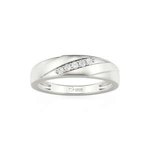 แหวนแต่งงานเพชร Jeulia Classic Twist Bypass สำหรับผู้ชาย - Product Image 3