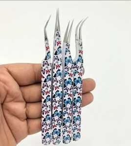 Pinzas para Extensión de Pestañas Antiestáticas y Duraderas Personalizadas, Puntas de Fibra Serradas, Agarre Cómodo, 10 mm de Longitud para Extensiones de Pestañas 45/90 - Product Image 4