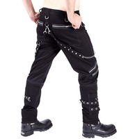 Unisex 2025 Büyük Beden Çok Cepli Nefes Alabilen Gotik Kot Pantolon Sokak Modası Düz Hip Hop Tarzı Kristal İşlemeli Düğmeli