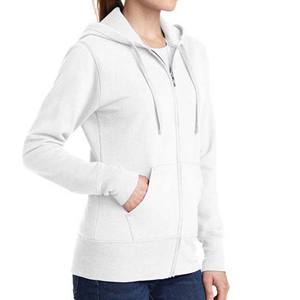 Vente en gros, logo personnalisé de haute qualité pour femmes, sweat à capuche en coton polaire uni, pull de rue pour femmes - Product Image 2