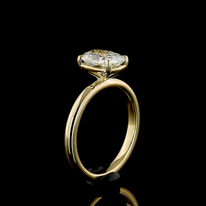 Bague de fiançailles solitaire en or jaune 14 carats, 1,51 carats, forme coussin brillant, bijoux de mariée de luxe faits à la main - Product Image 4