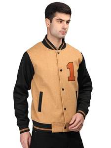 Chaqueta universitaria de lana de alta calidad para hombre, bombardero de cuero de invierno con logotipo personalizado, bordado de chenilla, doble botonadura - Product Image 4