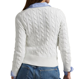 Autum เสื้อสเวตเตอร์ถักคาร์ดิแกนมีกระดุมสีขาวคอวีแบบคลาสสิกแขนยาวลำลองและสวมใส่ในสำนักงานสำหรับฤดูหนาว - Product Image 6