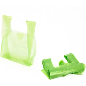 2025 bolsas de compras de plástico, bolsas de compras de plástico desechables blancas con asa, bolsas de compras de distribución reutilizables marca HM - Product Image 6