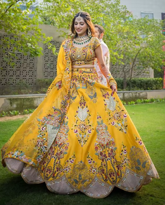 Robe de mariage décorée de perles en verre de cristal, magnifique KOTI ,LEHENGA, avec des perles en pierre, fonctionne pour mariage, nouveauté, 2021 - Product Image 3