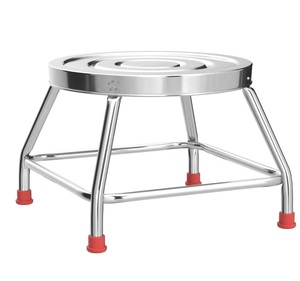 Tabouret de salle de bain solide Meubles de maison Tabouret de bar de forme carrée avec tabouret de comptoir en acier inoxydable poli - Product Image 1