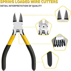 5" <b>Wire</b> Cutters 5 Pack Precision Cutting Pliers Ultra Sharp <b>Wire</b> <b>Snips</b> <b>Wire</b> Clippers Spring Loaded Flush Cutter jewelry Pliers - Product Image 3