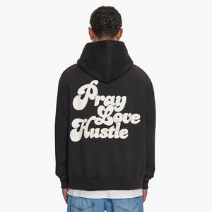 Venta al por mayor de peso pesado de algodón Puff impresión pulóver calidad de gran tamaño de los hombres con capucha de lujo de impresión personalizada sudaderas temporada de invierno - Product Image 3