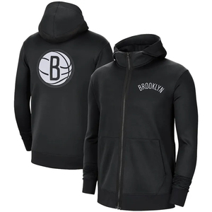 Sudadera con capucha negra con cremallera completa, logotipo de equipo de baloncesto, chaqueta tipo pullover con estampado trasero, corte regular, informal, primavera, anti-UV - Product Image 6