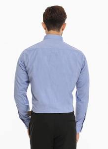 Camisa de Algodón Azul Marino para Hombre de Buena Calidad para Usar en la Oficina, Reuniones de Negocios, Eventos Formales y Uso Diario Disponible al Mejor Precio - Product Image 2