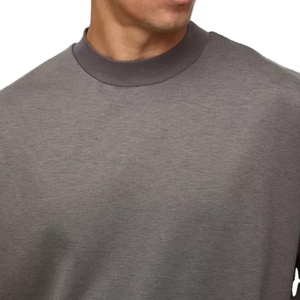 Venta al por mayor de calidad superior de los hombres transpirable camiseta de corte suelto de cuello redondo de manga corta Camisetas perfectas para capas - Product Image 4