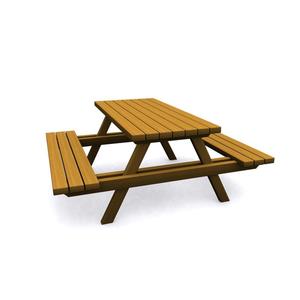 Durable Rustic Wooden Picnic <b>Table</b> 145 cm Forest Dining <b>Table</b> <b>Outdoor</b> Furniture for Courtyard Hospital Metal <b>Plastic</b> - Product Image 1