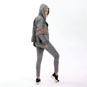 Chándal con cremallera y logotipo de impresión personalizado de alta calidad para mujer, chándal flexible de Material personalizado para mujer - Product Image 4