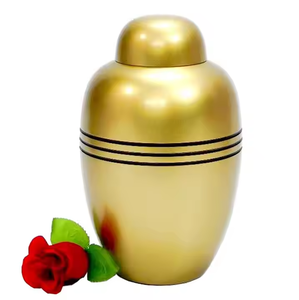 Urnas de cremación de Metal impresas con puntos negros de color gris celestial para cenizas humanas, suministros funerarios conmemorativos, urnas de Metal altamente duraderas - Product Image 2