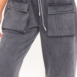 Pantalones deportivos de lavado ácido de cintura alta para mujer Estilo vintage Transpirable Casual para deportes de invierno de Primavera/Verano-Venta al por mayor - Product Image 4