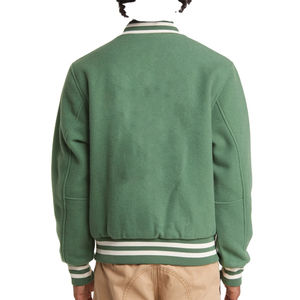 Vente en gros Veste de baseball Letterman Varsity pour hommes avec col montant logo avant manches longues Vente professionnelle en ligne - Product Image 2