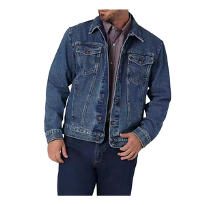 Chaqueta vaquera para hombre hecha a medida con logotipo bordado Estilo lavado Vintage para promoción, marca del personal o apariencia de discoteca - Product Image 1