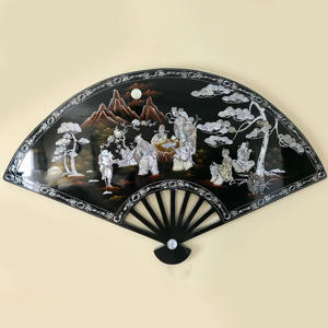 Competitive price <b>personalized</b> pearlescent shell inlay <b>fan</b> handmade mother-of-pearls arts for room decor - Product Image 5