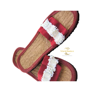 Sandales plates pour femmes en fibre de coco de qualité supérieure, légères, imperméables, respirantes, antidérapantes, avec un nœud en métal doré, pour l'été et les activités de plein air - Product Image 2