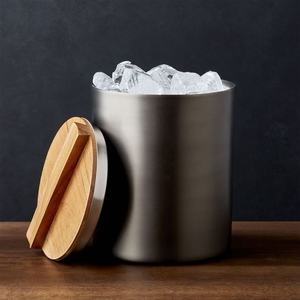 <b>Gold</b> Plated Stainless Steel Metal <b>Ice</b> <b>Bucket</b> with Tong for Chilled Drinks and Easy Serving Metal Cooler - Product Image 2