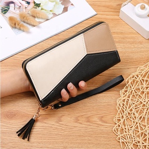 Carteras de moda con cremallera para mujer, monederos largos, bolsos, monederos para monedas, tarjeteros, billeteras de cuero PU - Product Image 1